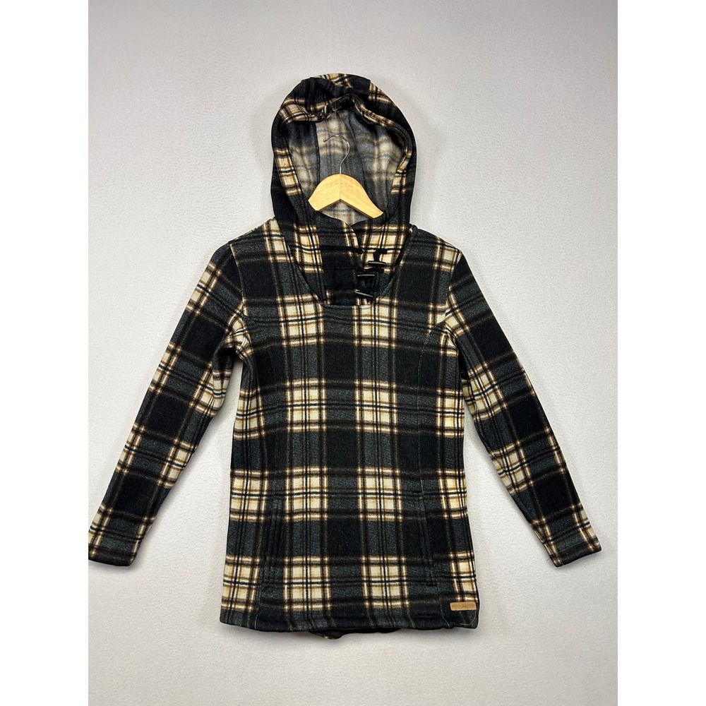 Western Cabin Powder River Outfitters Womens S Black Plaid Toggle Hooded Jacket